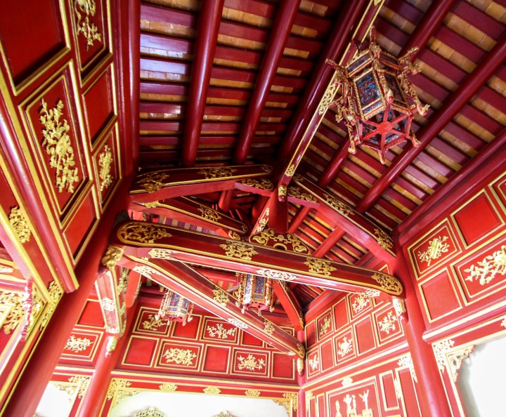 Red lacquer in the Imperial Palace, Hue, Vietnam