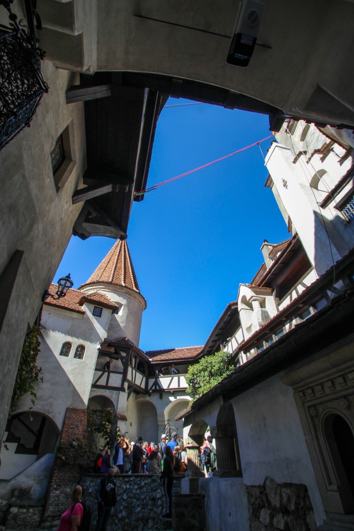The inside courtyard at Bran Castle, Romania